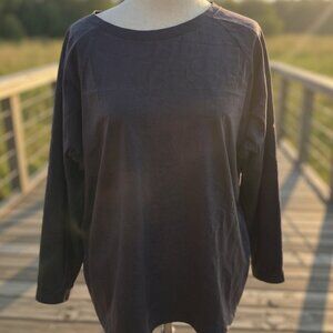 Frockk 100% Cotton Tunic Top One Size Dark Brown Long Sleeve